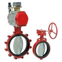 Resilient Seated Rubber Lined Wafer Type Double Flange Butterfly Valve